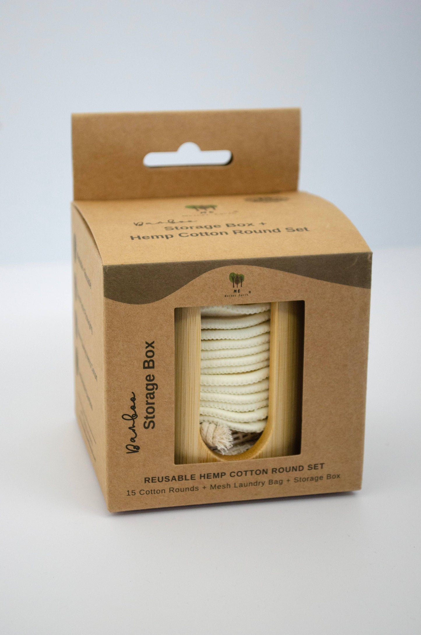 Bamboo Storage Box + Hemp Cotton Rounds | Zero Waste Beauty