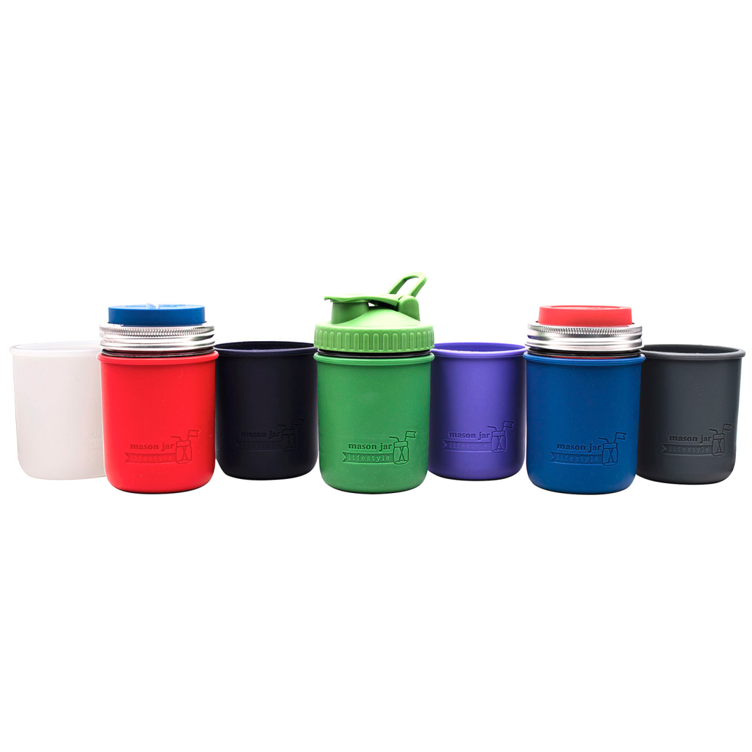 Silicone Sleeve/Jacket for Wide Mouth Pint 16oz Mason Jars