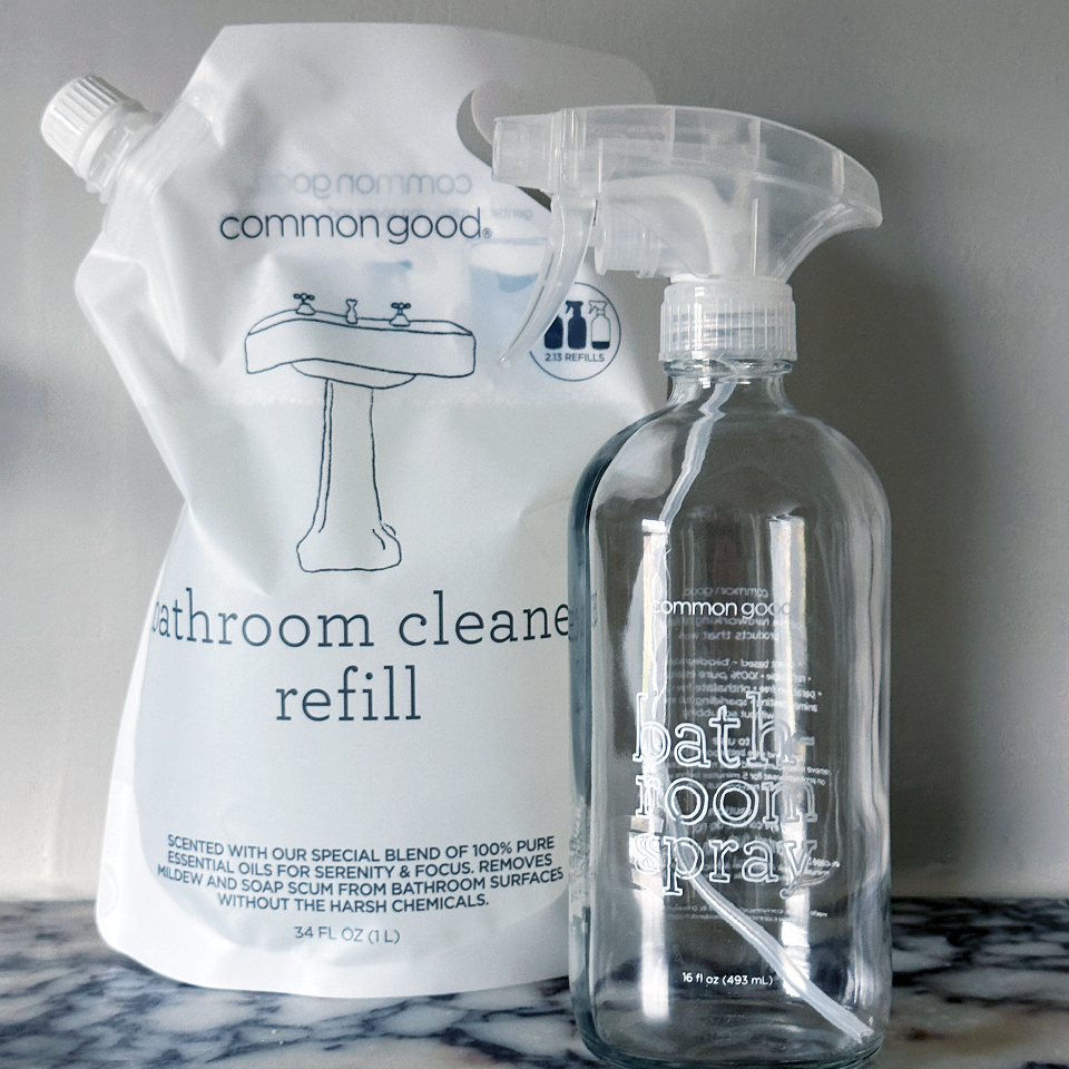 Bathroom Cleaner Empty Glass Bottle - 16 oz