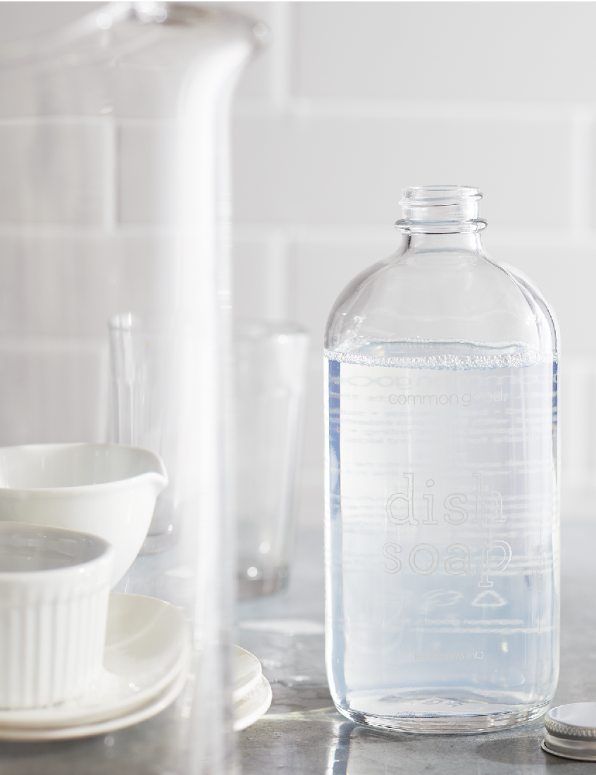 Dish Soap Empty Glass Bottle - 16 oz