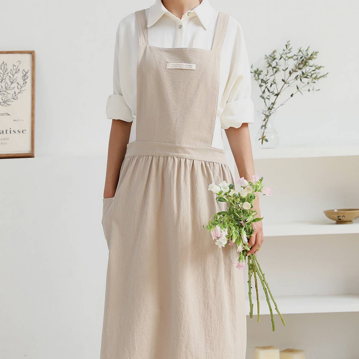 CWMM1835_Cotton And Linen Household Kitchen Apron
