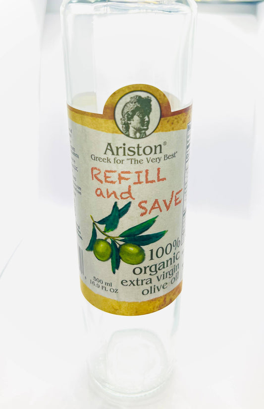 Refill EMPTY Bottles for Organic EVOO 16.9oz bottle