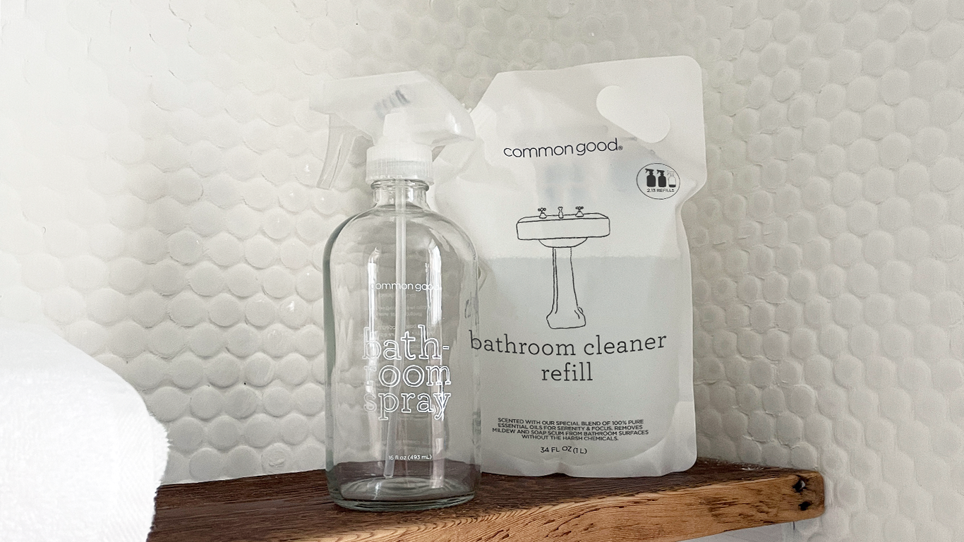 Bathroom Cleaner Empty Glass Bottle - 16 oz